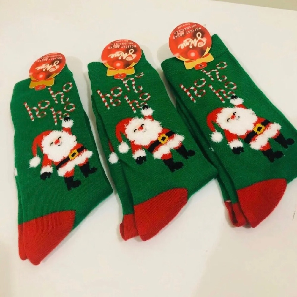 CHRISTMAS NOVELTY SOCKS X 3 - Picture 1 of 5